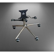 Alt Takım Komple Set Ofis Koltuğu Yedek Parçası, Çift Kollu Tilting Mekanizma, Krom Yıldız Ayak Çap 64 Cm,çap 65 Silikon Tekerlekli, 42-51 cm Yüksekli