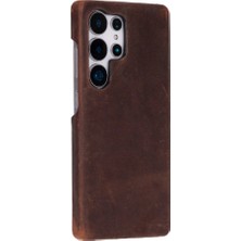sbodurhome Samsung Galaxy S25 Ultra Uyumlu, Hakiki Deri, El Yapımı Arka Kapak, Antik Kahve