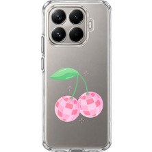Mobilpad Xiaomi 15T Pro Uyumlu Kiraz Desenli Şeffaf Telefon Kılıfı