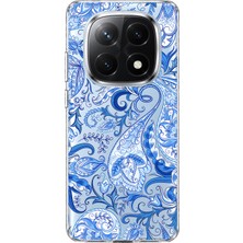 Mobilpad Redmi Note 14 Pro Plus 5g Uyumlu Mavi Desenler Desenli Şeffaf Telefon Kılıfı
