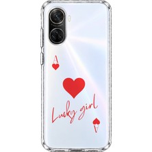 Mobilpad Huawei Nova 9 Se Uyumlu Lucky Girl Desenli Şeffaf Telefon Kılıfı