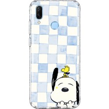 Mobilpad Huawei P Smart 2019 Uyumlu Snoopy Desenli Şeffaf Telefon Kılıfı