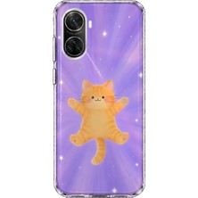 Mobilpad Huawei Nova 9 Se Uyumlu Sevimli Kedi Desenli Şeffaf Telefon Kılıfı