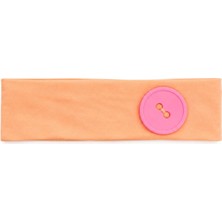 Cherry Lemon Düğme Detaylı Y2K Pinterest Pamuklu Esnek Yumuşak Saç Bandı Punk Bandana 6.5cm