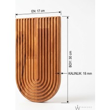 Inwood Gökkuşağı Ahşap Sunumluk 17X30 cm Masif Kayın Kahve Sunum Tahtası