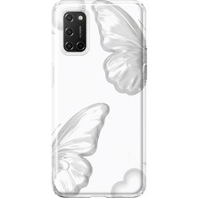 Mobilpad Oppo A52/72/92 Uyumlu Kelebek Desenli Şeffaf Telefon Kılıfı