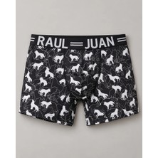 Juan Raul Kurt Desenli Siyah Erkek Boxer