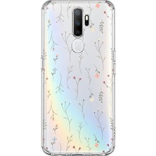 Mobilpad Oppo A5 2020/OPPO A9 2020 Uyumlu Çiçek Desenli Şeffaf Telefon Kılıfı