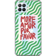 Mobilpad Oppo Reno 4 Lite Uyumlu More Amor Desenli Şeffaf Telefon Kılıfı