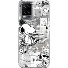 Mobilpad Oppo A54 Uyumlu Snoopy Desenli Şeffaf Telefon Kılıfı