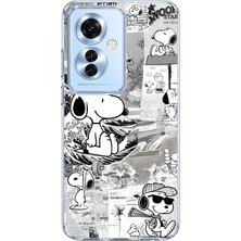 Mobilpad Oppo Reno 11F 5g Uyumlu Snoopy Desenli Şeffaf Telefon Kılıfı