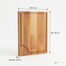 Inwood Steakhouse Kesme Tahtası 21X28 cm Masif Kayın Ahşap Et ve Sunum Tahtası