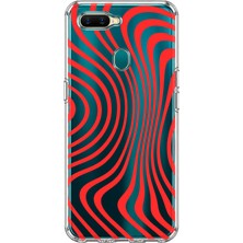 Mobilpad Oppo A5S/AX7/A12 Uyumlu Dalgalar Desenli Şeffaf Telefon Kılıfı