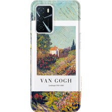 Mobilpad Oppo A16/A55 Uyumlu Van Gogh Desenli Şeffaf Telefon Kılıfı