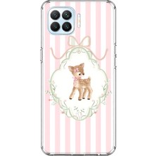 Mobilpad Oppo Reno 4 Lite Uyumlu Ceylan Yavrusu Desenli Şeffaf Telefon Kılıfı