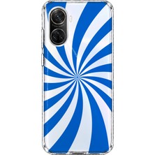 Mobilpad Huawei Nova 9 Se Uyumlu Spiral Dalgalar Desenli Şeffaf Telefon Kılıfı