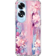 Mobilpad Oppo A60 Uyumlu Pastel Çiçek Desenli Şeffaf Telefon Kılıfı