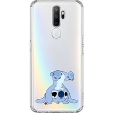 Mobilpad Oppo A5 2020/OPPO A9 2020 Uyumlu Stitch Desenli Şeffaf Telefon Kılıfı