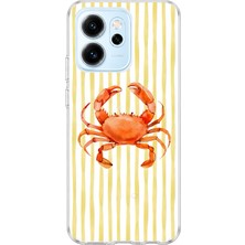 Mobilpad Oppo Reno 14F Uyumlu Yengeç Desenli Şeffaf Telefon Kılıfı