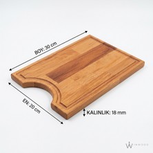 Inwood Masif Kayın Ahşap Kesme Tahtası 20X30 cm Mutfak ve Kahvaltı Tahtası