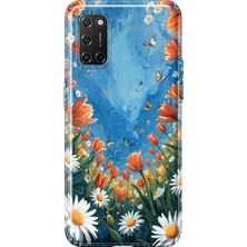 Mobilpad Oppo A52/72/92 Uyumlu Çiçekler Desenli Şeffaf Telefon Kılıfı