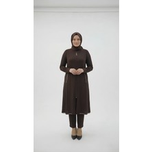 Ottoman Kumaş Battal Beden Fermuarlı Ribanalı Yelek