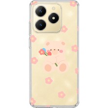 Mobilpad Realme C61/C63 Uyumlu Sevimli Ayıcık Desenli Şeffaf Telefon Kılıfı