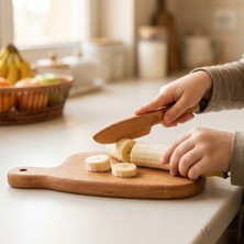 Inwood Masif Kayın Çocuk Ahşap Bıçak ve Saplı Kesme Tahtası Seti Montessori