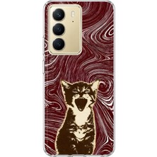 Mobilpad Realme C75 Uyumlu Kedi Desenli Şeffaf Telefon Kılıfı