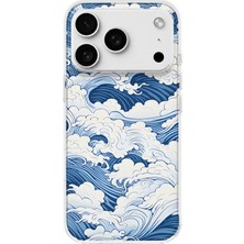 Mobilpad iPhone 18 Pro Uyumlu Dalgalar Desenli Şeffaf Telefon Kılıfı