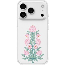 Mobilpad iPhone 18 Pro Uyumlu Çiçek Desenli Şeffaf Telefon Kılıfı