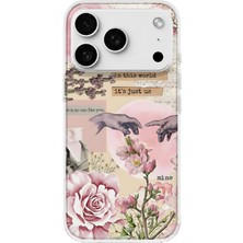 Mobilpad iPhone 18 Pro Uyumlu Kolaj Desenli Şeffaf Telefon Kılıfı