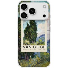 Mobilpad iPhone 18 Pro Max Uyumlu Van Gogh Desenli Şeffaf Telefon Kılıfı