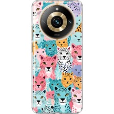 Mobilpad Realme 11 Pro/pro Plus Uyumlu Leopar Desenli Şeffaf Telefon Kılıfı