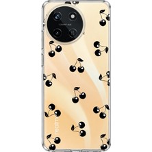 Mobilpad Realme 11 4g Uyumlu Kirazlar Desenli Şeffaf Telefon Kılıfı