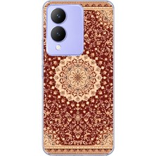 Mobilpad Vivo Y17S Uyumlu Kilim Desenli Şeffaf Telefon Kılıfı