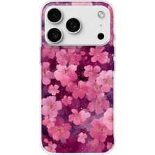 Mobilpad iPhone 18 Pro Max Uyumlu Çiçekler Desenli Şeffaf Telefon Kılıfı