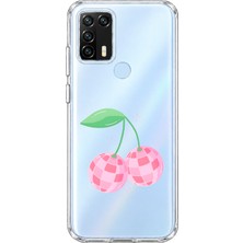 Mobilpad General Mobile GM21 Pro Uyumlu Kiraz Desenli Şeffaf Telefon Kılıfı