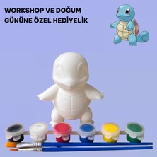 3D Layer Craft 3D Squirtle Pokemon Set Figür Boyama Seti - Kendin Boya Hobi ve Etkinlik Seti - Akrilik Boya + 2 Fırça