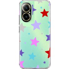 Mobilpad Realme 12 Lite Uyumlu Yıldızlar Desenli Şeffaf Telefon Kılıfı