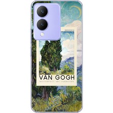 Mobilpad Vivo Y17S Uyumlu Van Gogh Desenli Şeffaf Telefon Kılıfı
