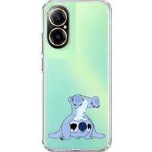 Mobilpad Realme 12 Lite Uyumlu Stitch Desenli Şeffaf Telefon Kılıfı