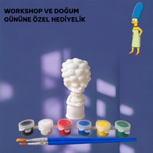 3D Layer Craft 3D Marge Simpson Figür Boyama Seti - Kendin Boya Hobi ve Etkinlik Seti - Akrilik Boya + 2 Fırça