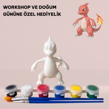 3D Layer Craft 3D Charmeleon Pokemon Set Figür Boyama Seti - Kendin Boya Hobi ve Etkinlik Seti - Akrilik Boya + 2 Fırça