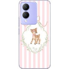 Mobilpad Vivo Y17S Uyumlu Ceylan Yavrusu Desenli Şeffaf Telefon Kılıfı