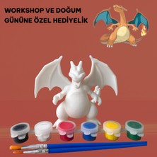 3D Layer Craft 3D Charizard Pokemon Set Figür Boyama Seti - Kendin Boya Hobi ve Etkinlik Seti - Akrilik Boya + 2 Fırça