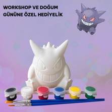 3D Layer Craft 3D Gengar Pokemon Set Figür Boyama Seti - Kendin Boya Hobi ve Etkinlik Seti - Akrilik Boya + 2 Fırça