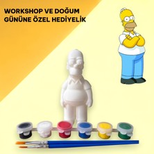 3D Layer Craft 3D Homer Simpson Figür Boyama Seti - Kendin Boya Hobi ve Etkinlik Seti - Akrilik Boya + 2 Fırça