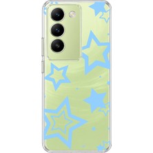 Mobilpad Vivo V30 Lite Uyumlu Yıldızlar Desenli Şeffaf Telefon Kılıfı