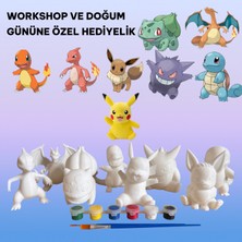 3D Layer Craft 3D Pikachu-Bulbasaur-Charizard-Charmander-Charmeleon-Eevee-Gengar ve Squirtle Pokemon 8 Li Set Figür Boyama Seti - Kendin Boya Hobi ve Etkinlik Seti - Akrilik Boya + 16 Fırça